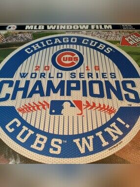 Fremont Die MLB Chicago Cubs Window Film 9 Inch 2016 World Series Champs Design,